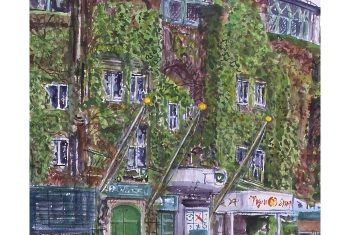 《甲子園球場》青山政吉画（平成2（1990）年）<br>芦屋市立美術博物館寄託